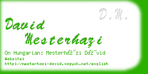 david mesterhazi business card